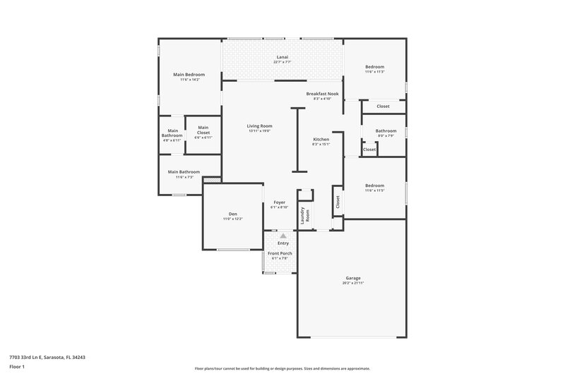 2,450/Mo, 7703 33rd Ln E Sarasota, FL 34243 Floor Plan View