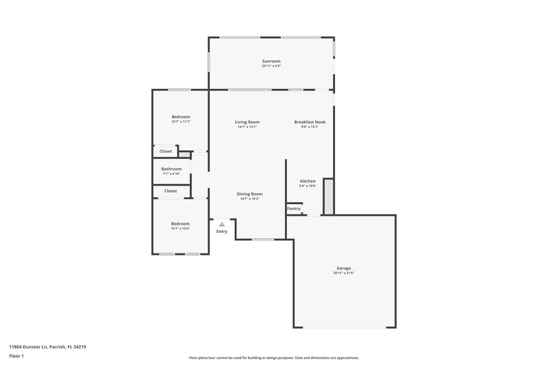 1,950/Mo, 11804 Dunster Ln Parrish, FL 34219 Floor Plan View