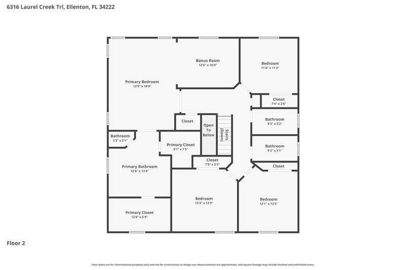2,730/Mo, 6316 Laurel Creek Trl Ellenton, FL 34222 Floor Plan View 2