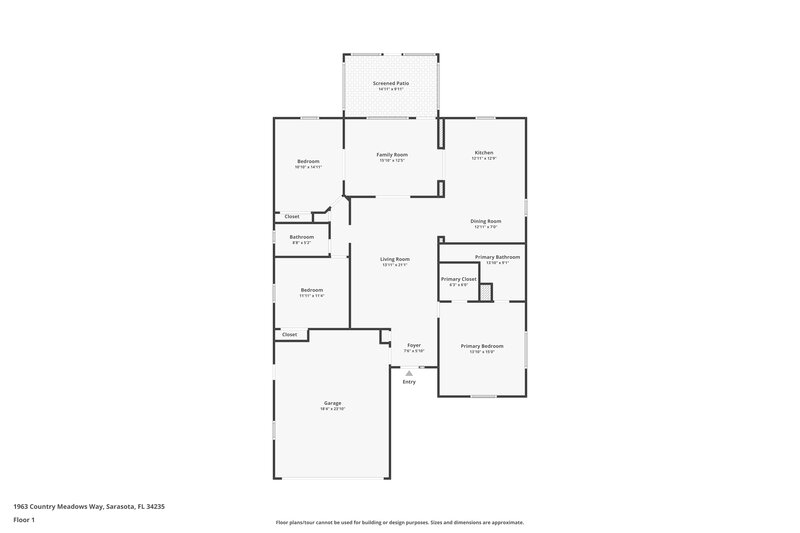 3,150/Mo, 1963 Country Meadows Way Sarasota, FL 34235 Floor Plan View