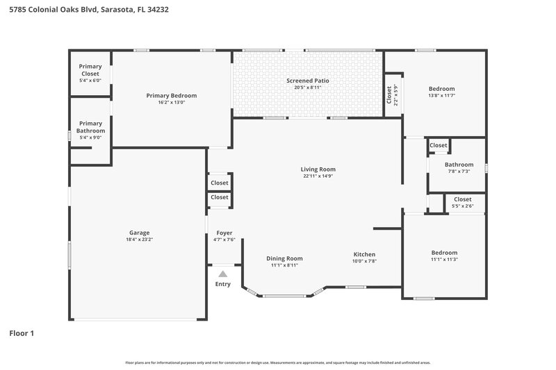 2,375/Mo, 5785 Colonial Oaks Blvd Sarasota, FL 34232 Floor Plan View