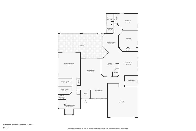 2,280/Mo, 6282 Rock Creek Cir Ellenton, FL 34222 Floor Plan View