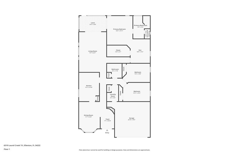 2,375/Mo, 6319 Laurel Creek Trl Ellenton, FL 34222 Floor Plan View