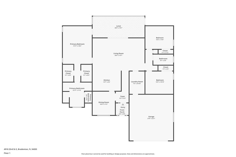 2,575/Mo, 4910 23rd St E Bradenton, FL 34203 Floor Plan View