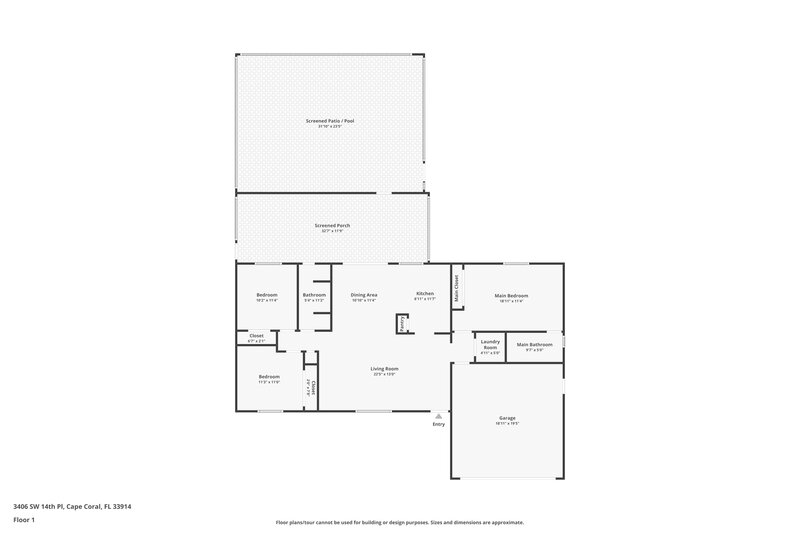 0/Mo, 3406 SW 14th Pl Cape Coral, FL 33914 Floor Plan View