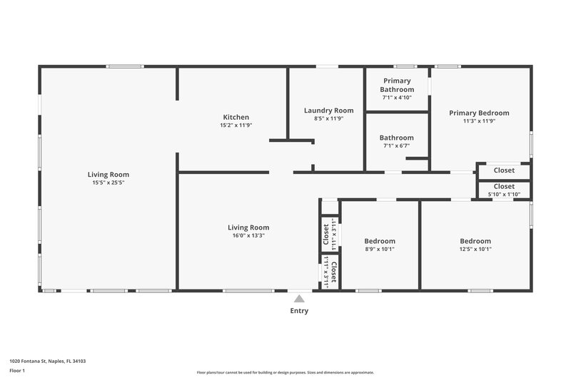 2,425/Mo, 1020 Fontana St Naples, FL 34103 Floor Plan View
