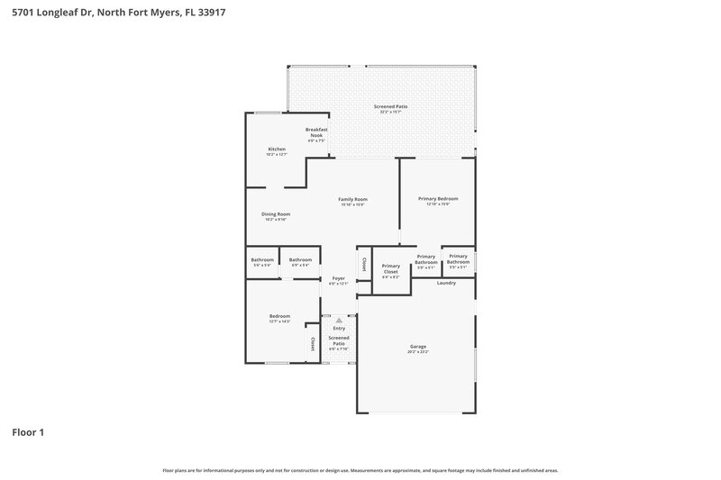 1,905/Mo, 5701 Longleaf Dr North Fort Myers, FL 33917 Floor Plan View
