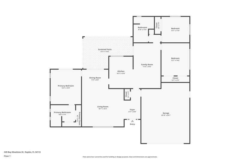 2,355/Mo, 349 Bay Meadows Dr Naples, FL 34113 Floor Plan View