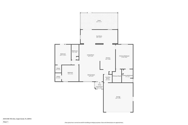1,780/Mo, 4510 SW 7th Ave Cape Coral, FL 33914 Floor Plan View