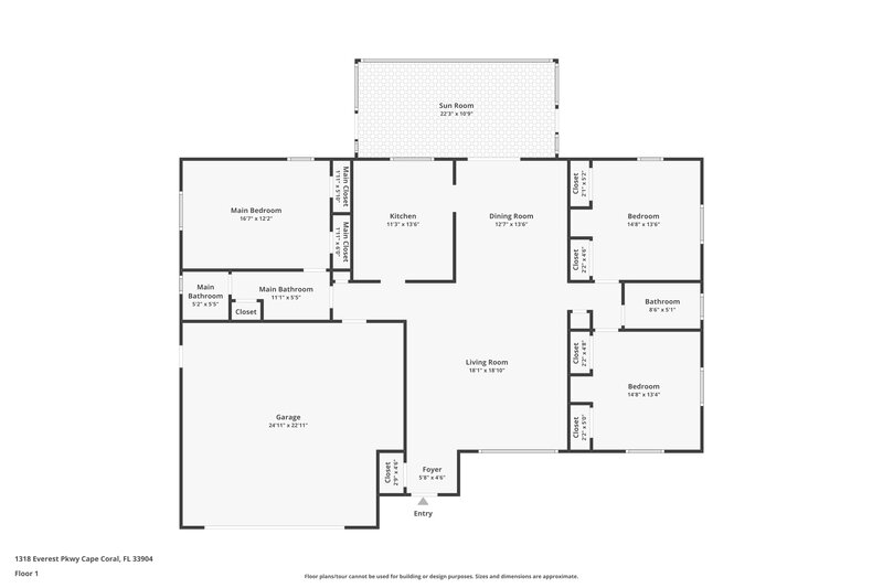 1,860/Mo, 1318 Everest Pkwy Cape Coral, FL 33904 Floor Plan View