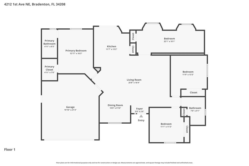 2,665/Mo, 4212 1st Ave NE Bradenton, FL 34208 Floor Plan View