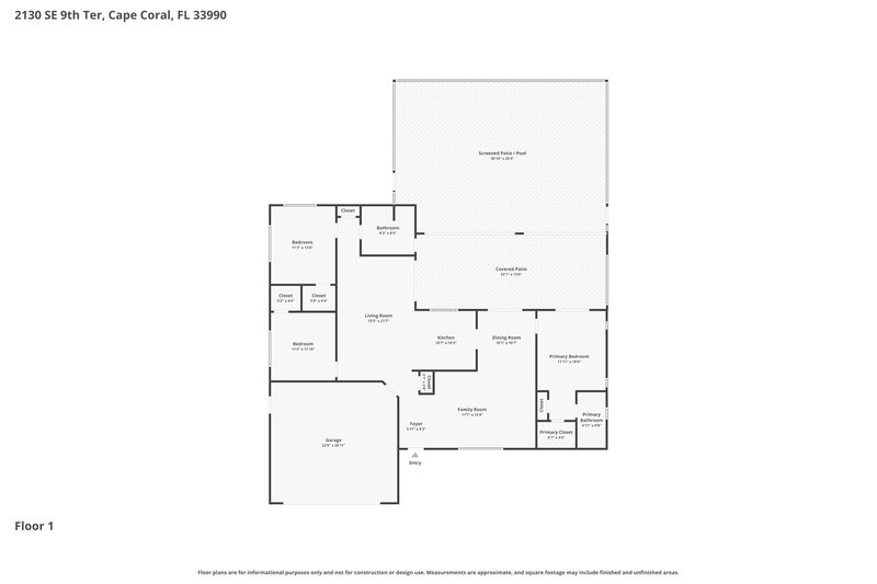 2,050/Mo, 2130 SE 9th Ter Cape Coral, FL 33990 Floorplan View