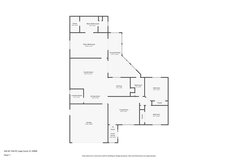 1,710/Mo, 324 SE 17th Pl Cape Coral, FL 33990 Floor Plan View