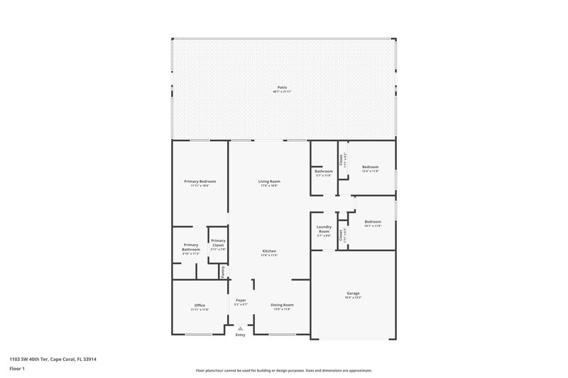 2,530/Mo, 1103 SW 40th Ter Cape Coral, FL 33914 Floor Plan View