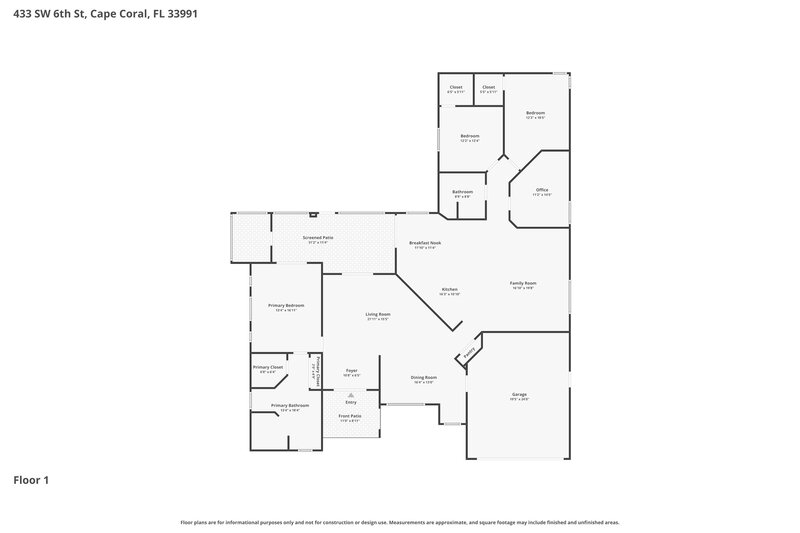 2,445/Mo, 433 SW 6th St Cape Coral, FL 33991 Floor Plan View