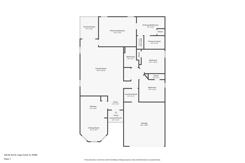 1,825/Mo, 320 SE 3rd St Cape Coral, FL 33990 Floor Plan View