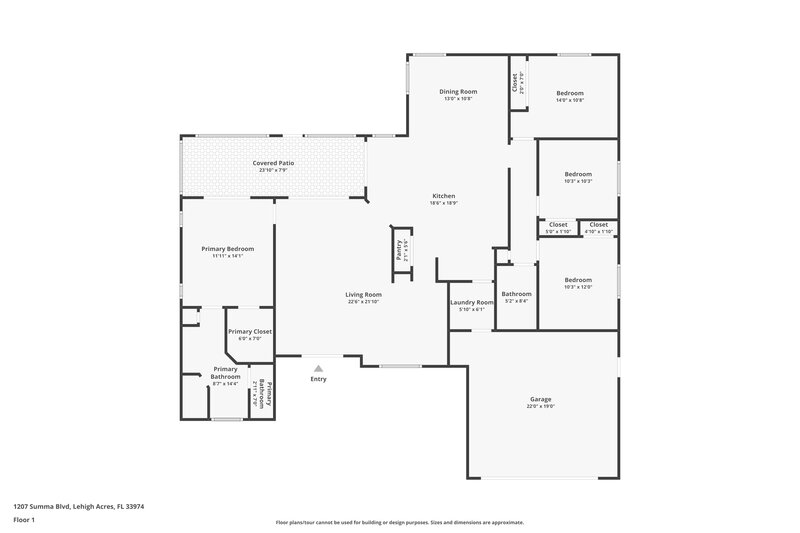 1,890/Mo, 1207 Summa Blvd Lehigh Acres, FL 33974 Floor Plan View