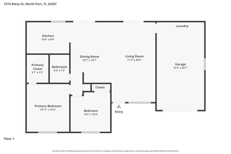 1,590/Mo, 7574 Mesa St North Port, FL 34287 Floor Plan View