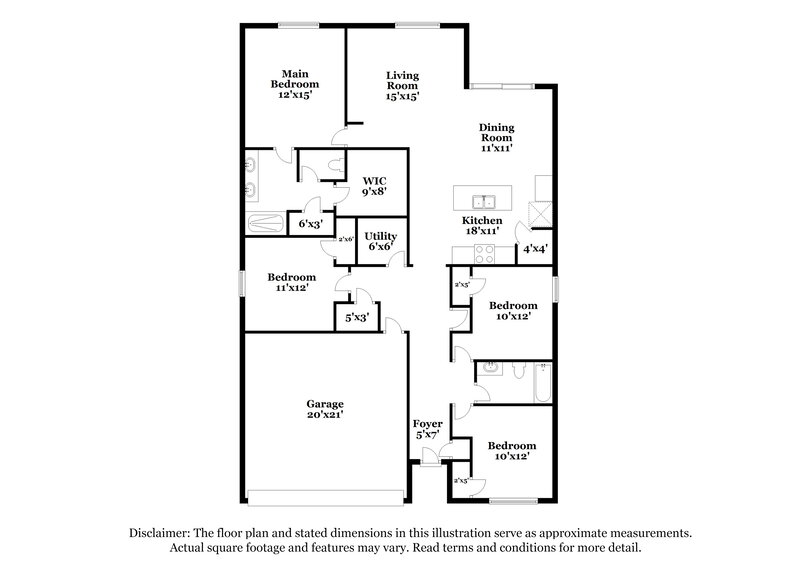 2,180/Mo, 509 SW 11th Ave Cape Coral, FL 33991 Floor Plan View