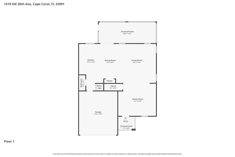 2,275/Mo, 1519 SW 20th Ave Cape Coral, FL 33991 Floor Plan View
