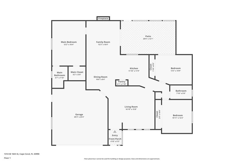 1,785/Mo, 1314 SE 16th St Cape Coral, FL 33990 Floor Plan View