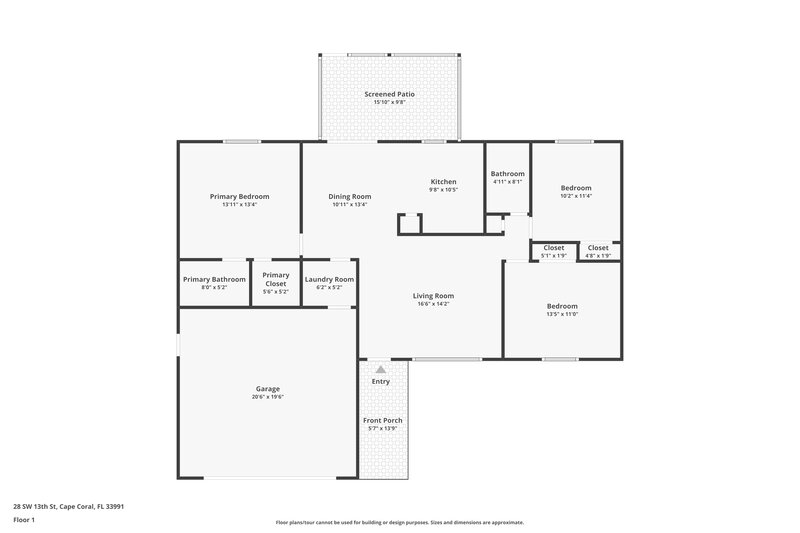 1,710/Mo, 28 SW 13th St Cape Coral, FL 33991 Floor Plan View