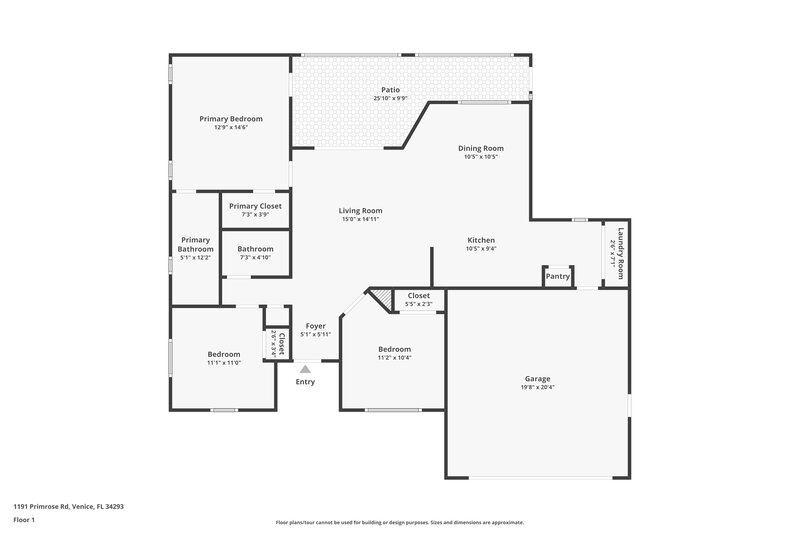 2,205/Mo, 1191 Primrose Rd Venice, FL 34293 Floor Plan View