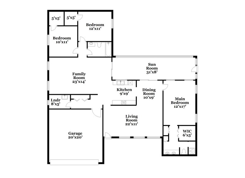 1,935/Mo, 2273 Kalani St North Port, FL 34288 Floor Plan View
