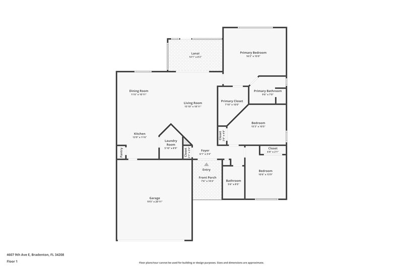 2,110/Mo, 4607 9th Ave E Bradenton, FL 34208 Floor Plan View