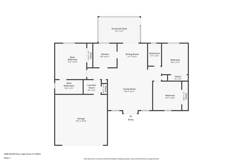 1,655/Mo, 4400 SW 6th Ave Cape Coral, FL 33914 Floor Plan View