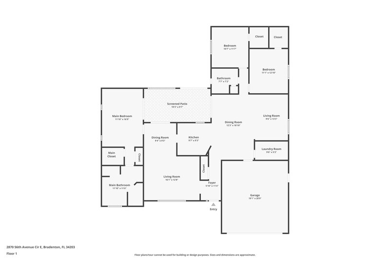 2,220/Mo, 2870 56th Ave Cir E Bradenton, FL 34203 Floor Plan View
