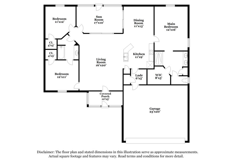 1,750/Mo, 117 SW 22nd Ter Cape Coral, FL 33991 Floor Plan View