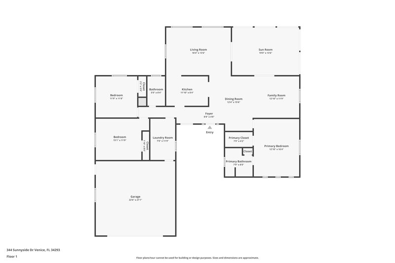 3,070/Mo, 344 Sunnyside Dr Venice, FL 34293 Floor Plan View