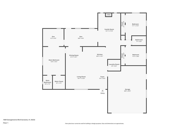 2,525/Mo, 1669 Georgetowne Boulevard Sarasota, FL 34232 Floor Plan View