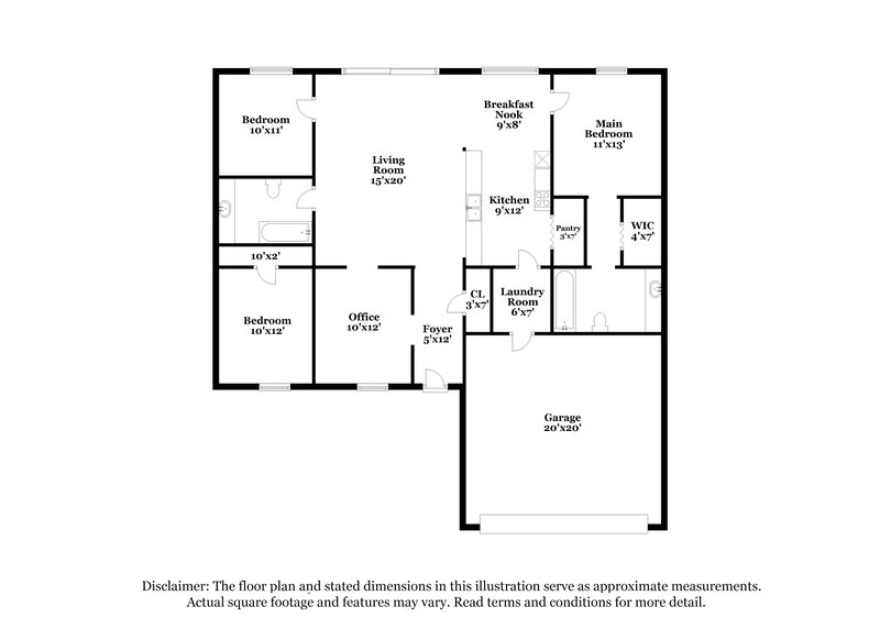 1,650/Mo, 2601 Darlene Pl Lehigh Acres, FL 33971 Floor Plan View