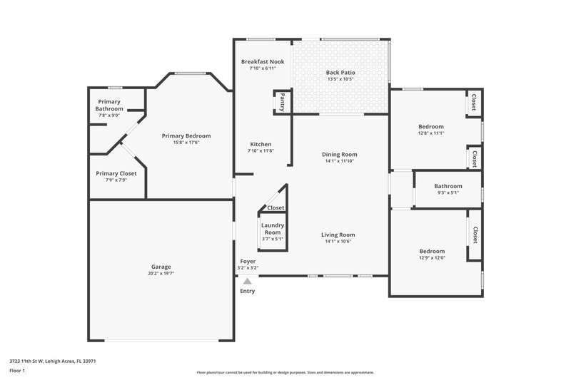 1,665/Mo, 3723 11th St W Lehigh Acres, FL 33971 Floor Plan View