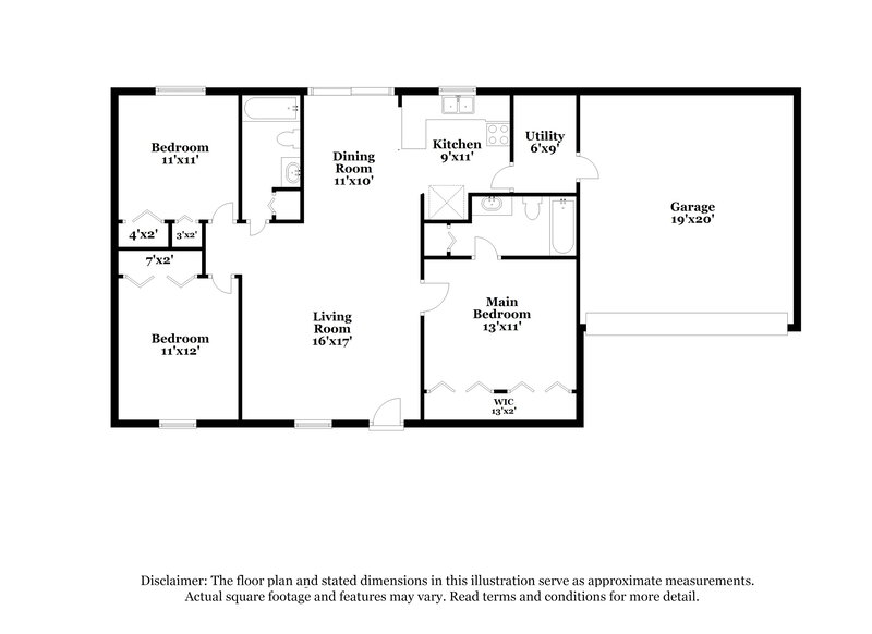 1,540/Mo, 577 Pierre Circle Lehigh Acres, FL 33974 Floor Plan View