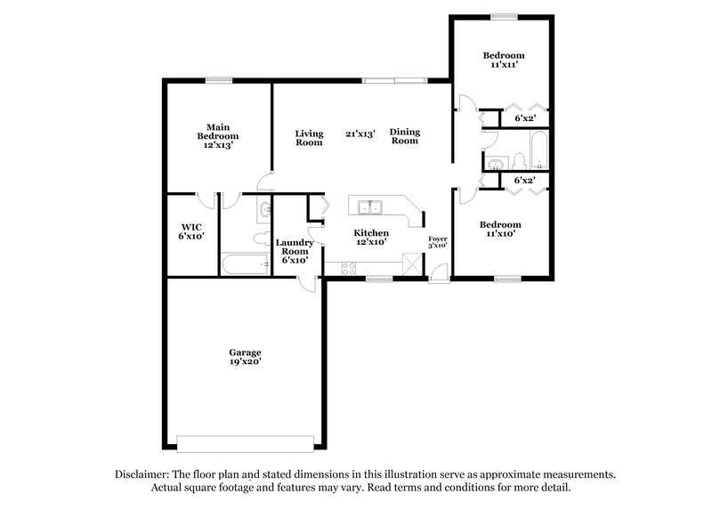 1,950/Mo, 607 Bell Blvd S Lehigh Acres, FL 33974 Floor Plan View