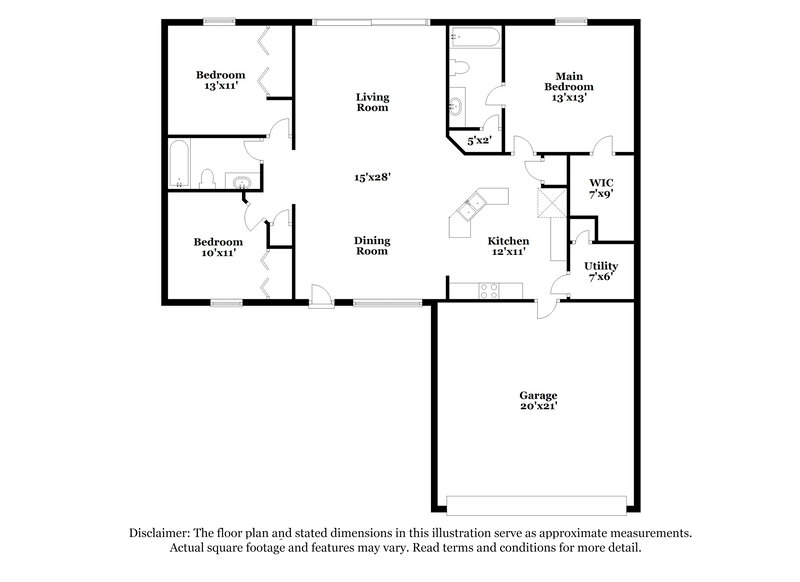 2,520/Mo, 920 Anthony St E Lehigh Acres, FL 33974 Floor Plan View