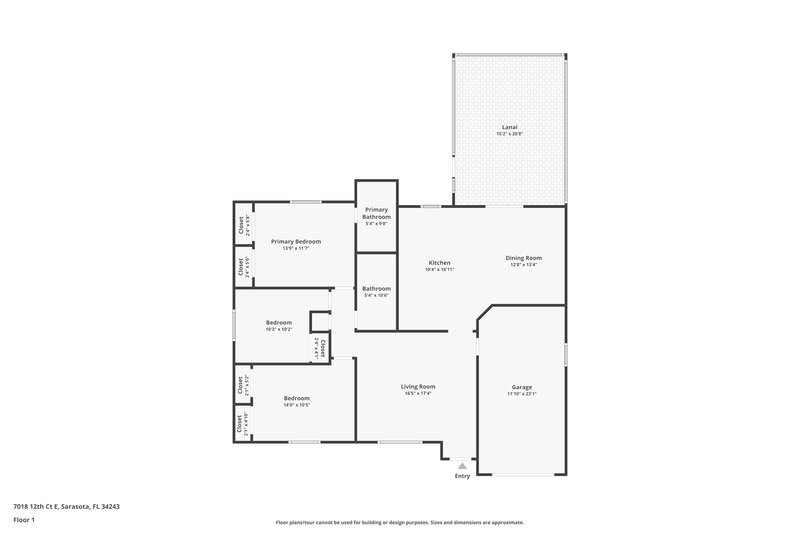 1,990/Mo, 7018 12th Ct E Sarasota, FL 34243 Floor Plan View