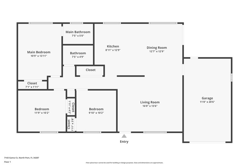 1,445/Mo, 7143 Gama Ct North Port, FL 34287 Floor Plan View