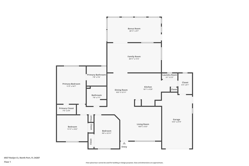 1,635/Mo, 6927 Roslyn Ct North Port, FL 34287 Floor Plan View