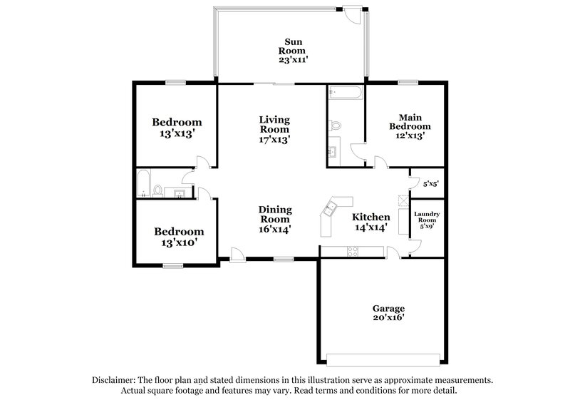 1,915/Mo, 769 Oakridge Ave S Lehigh Acres, FL 33974 Floor Plan View