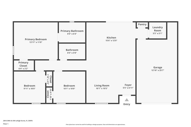 1,665/Mo, 2810 39th St SW Lehigh Acres, FL 33976 Floorplan View