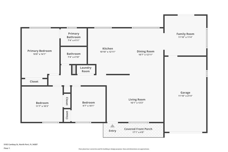 1,740/Mo, 5192 Cambay St North Port, FL 34287 Floor Plan View