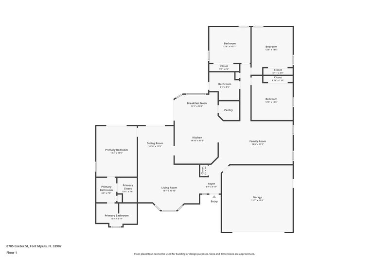 2,225/Mo, 8785 Exeter St Fort Myers, FL 33907 Floor Plan View