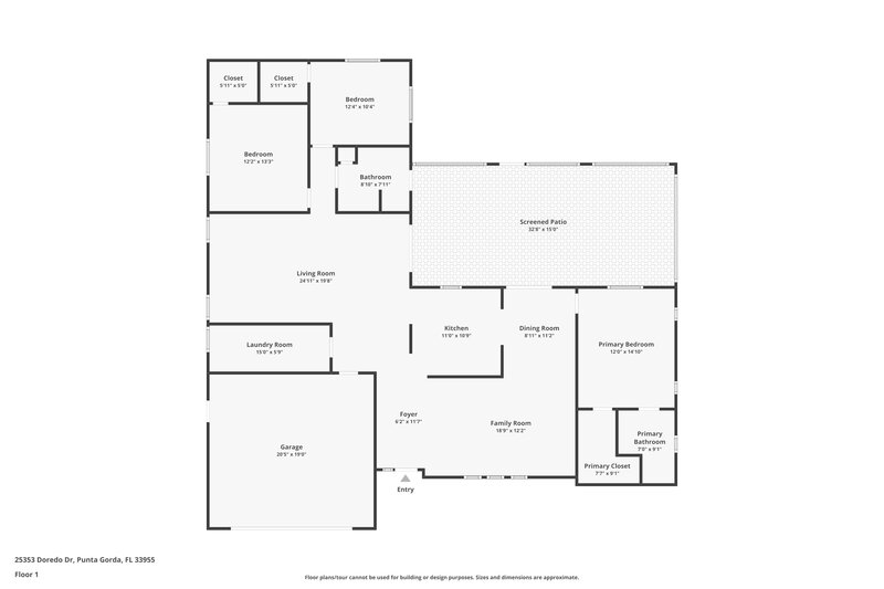 1,795/Mo, 25353 Doredo Dr Punta Gorda, FL 33955 Floorplan View