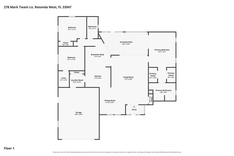 1,840/Mo, 278 Mark Twain Ln Rotonda West, FL 33947 Floor Plan View