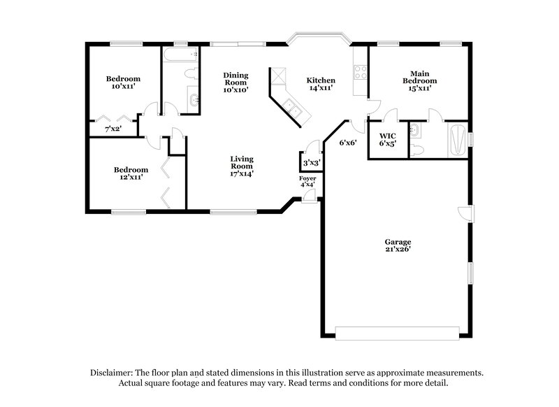 1,700/Mo, 225 SW 35th ST Cape Coral, FL 33914 Floor Plan View