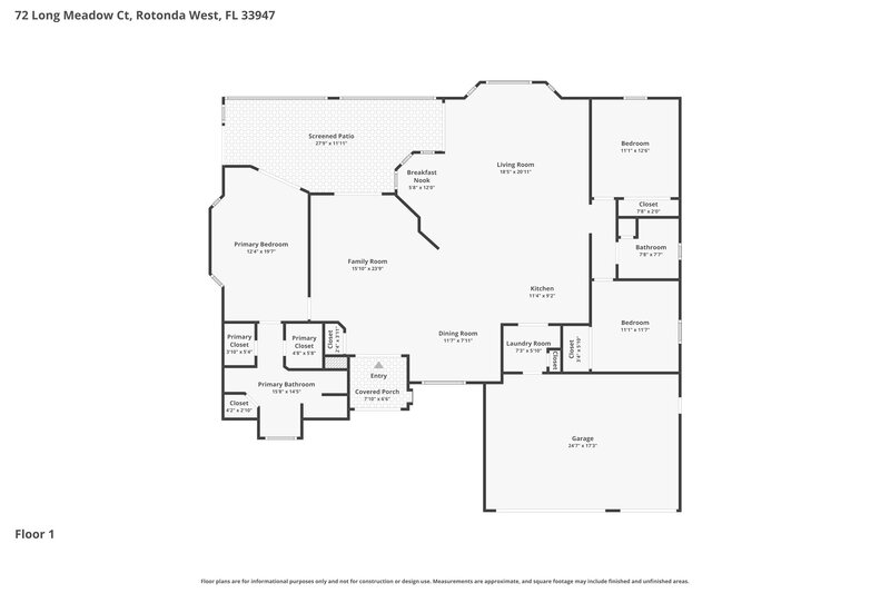 2,150/Mo, 72 Long Meadow Ln Rotonda West, FL 33947 Floor Plan View